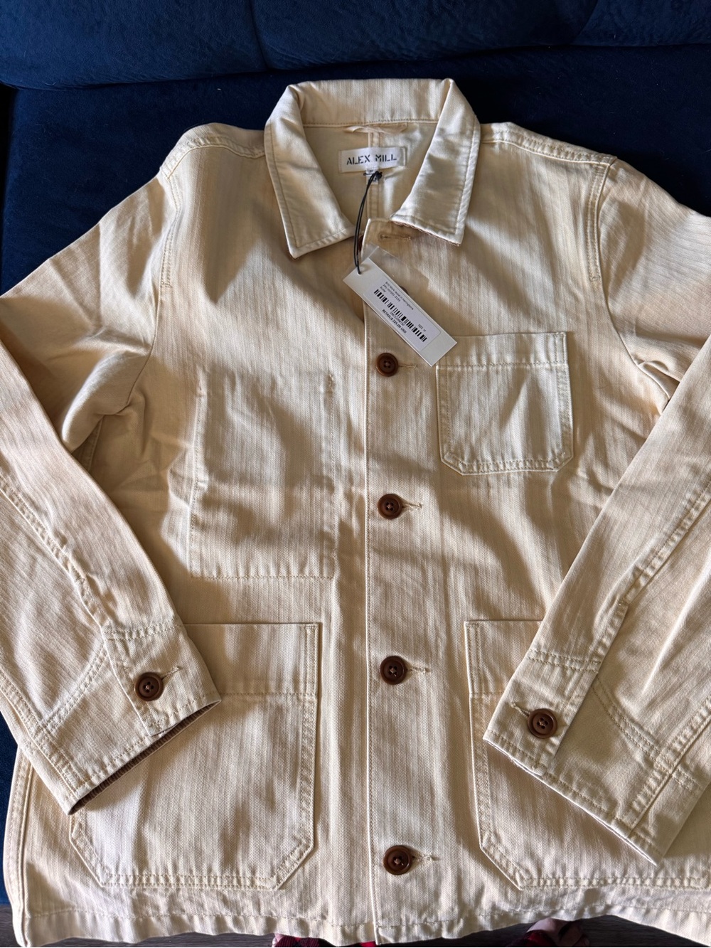 alex mill britt work herringbone butter jacket
